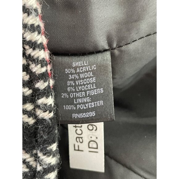 Express Moto Jacket Size Small Plaid Zip Front Belted Red Black Wool Christmas - Picture 6 of 7